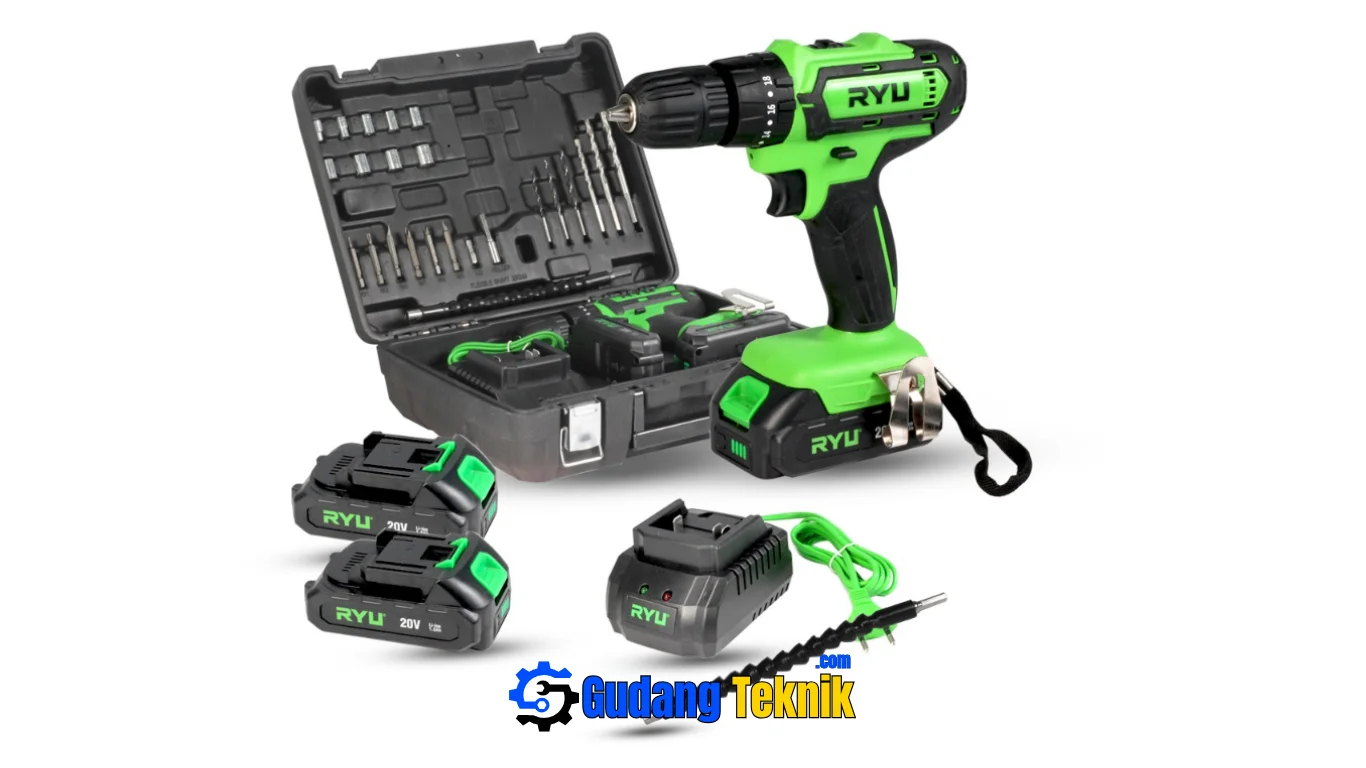 spesifikasi bor cordless Ryu 20V untuk pekerjaan tanpa kabel